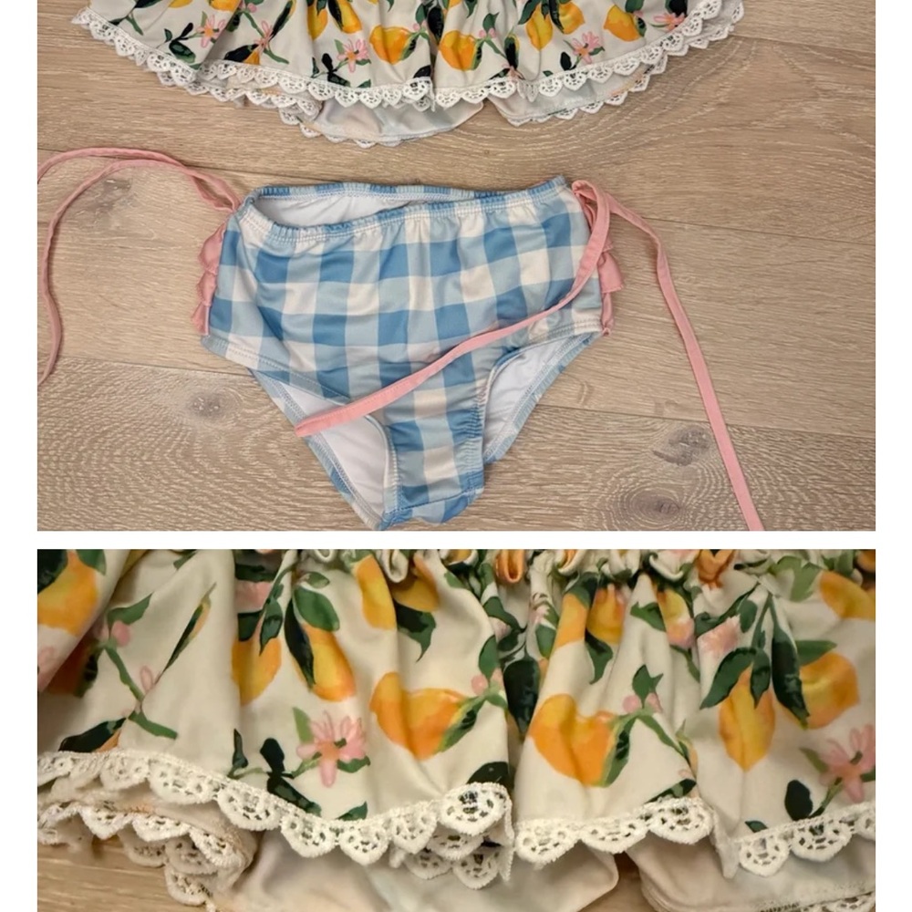 SweetHoney Blue and Yellow Kids Swim Bikini